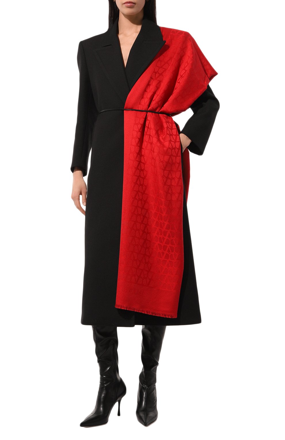 Палантин из шелка и шерсти VALENTINO, арт. 5W2ED007/XJT, фото 2