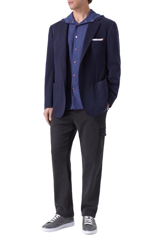 Кашемировый пиджак Kiton UG81K0150G06 Синий  UG81K0150G06 Фото 3