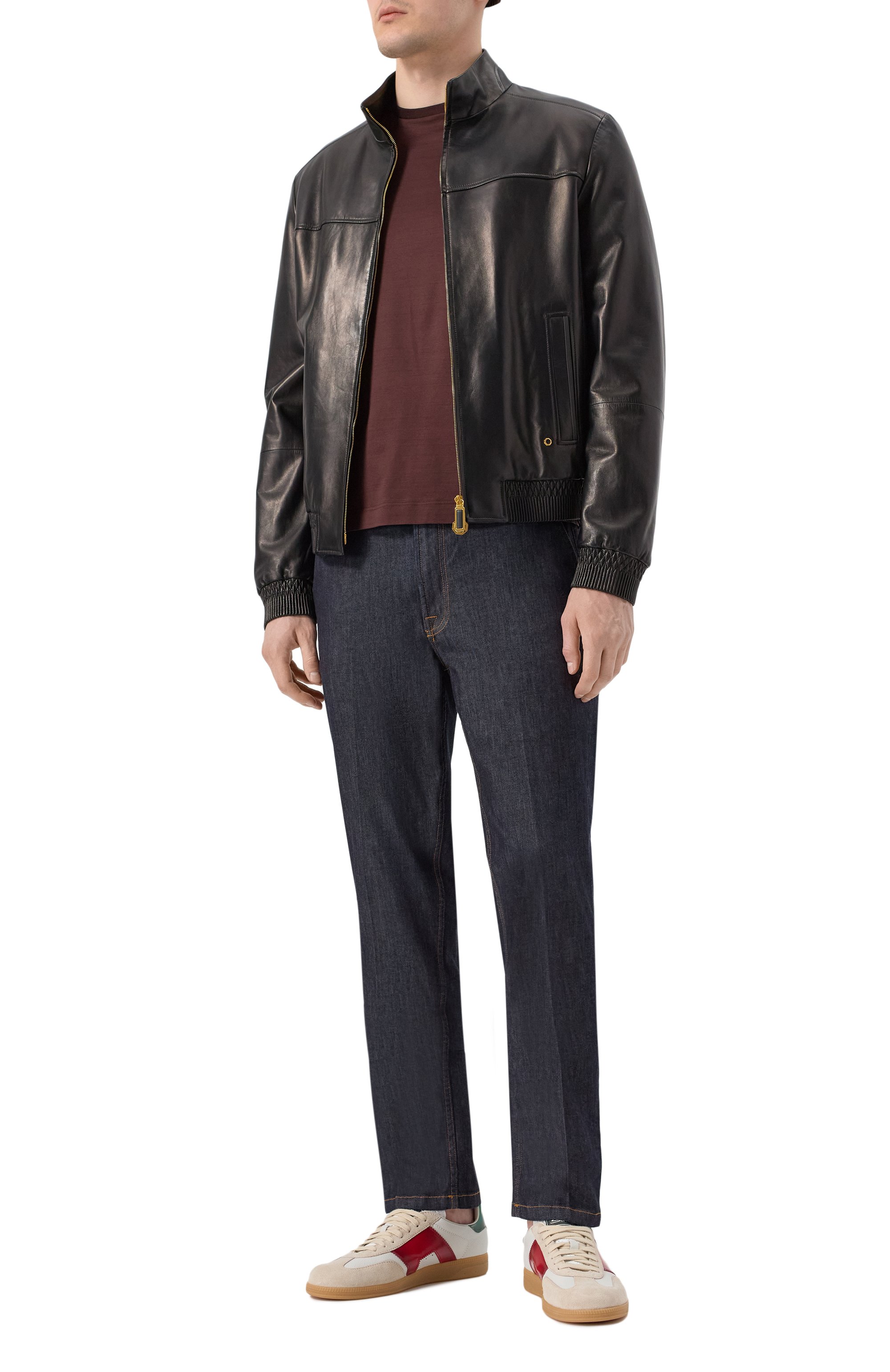 Кожаный бомбер STEFANO RICCI черного цвета по цене 782000 руб., арт. M7J4300060/NPGLLU, фото 2 Кожаный бомбер STEFANO RICCI, арт. M7J4300060/NPGLLU, фото 2