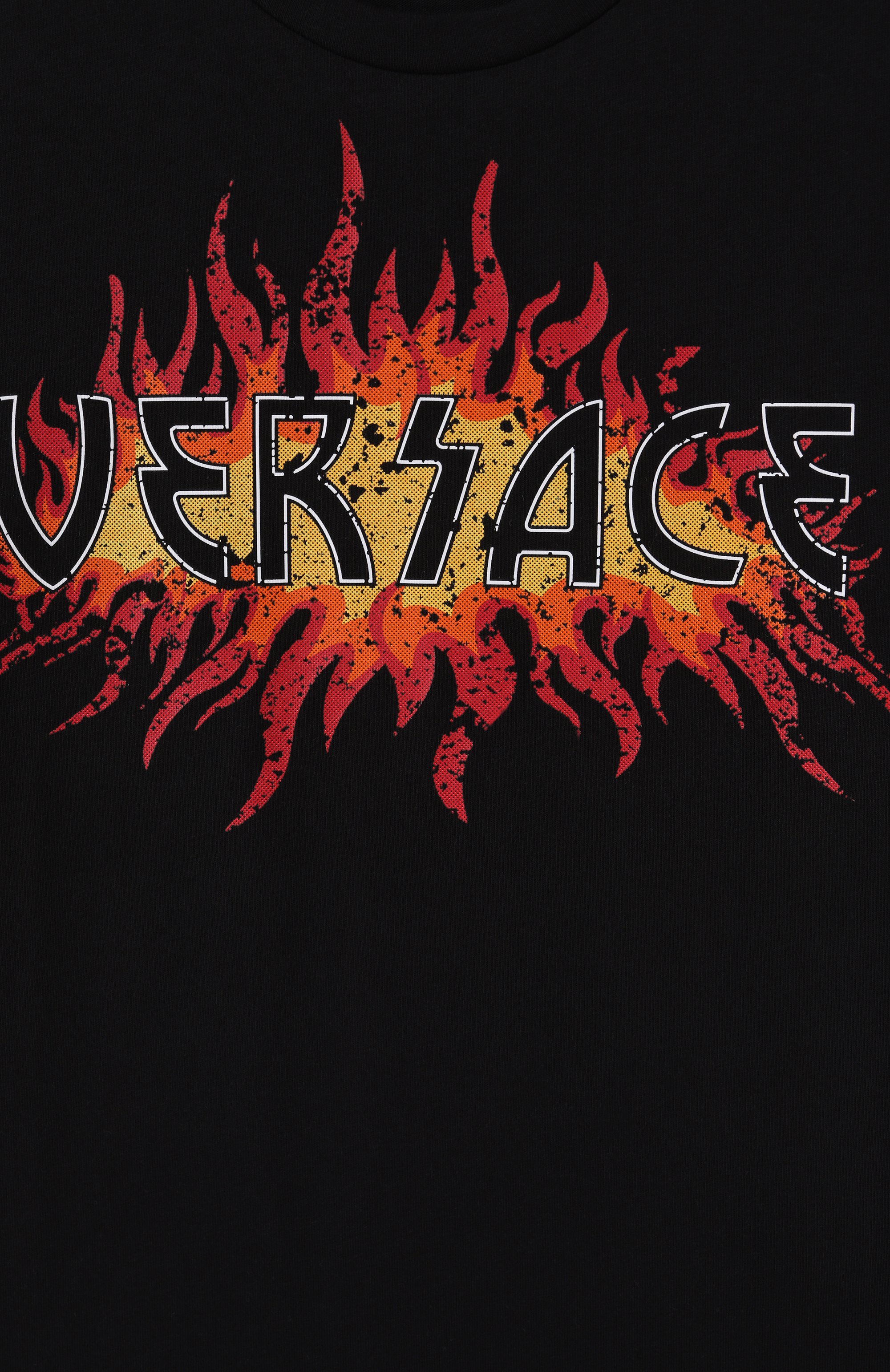 Хлопковая футболка VERSACE черного цвета по цене 15100 руб., арт. 1018293/1A13075, фото 3 Хлопковая футболка VERSACE, арт. 1018293/1A13075, фото 3