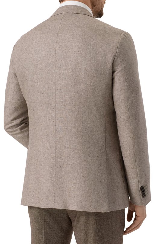 Пиджак из шелка и шерсти Corneliani 266002-2618264 Бежевый  266002-2618264 Фото 6
