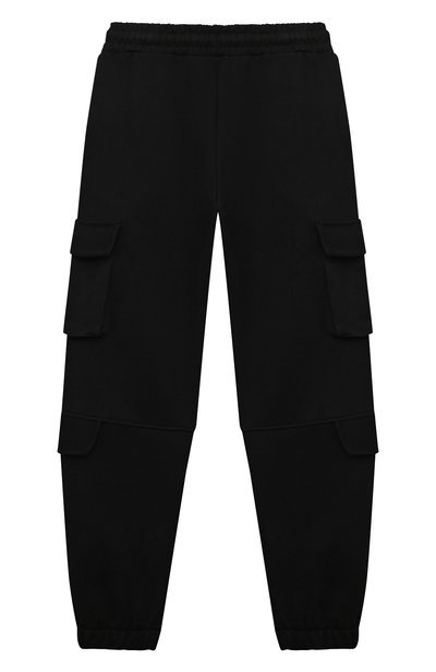 Хлопковые брюки-карго MSGM KIDS черного цвета по цене 11700 руб., арт. F3MSJUFP045, фото 2 Хлопковые брюки-карго MSGM KIDS, арт. F3MSJUFP045, фото 2