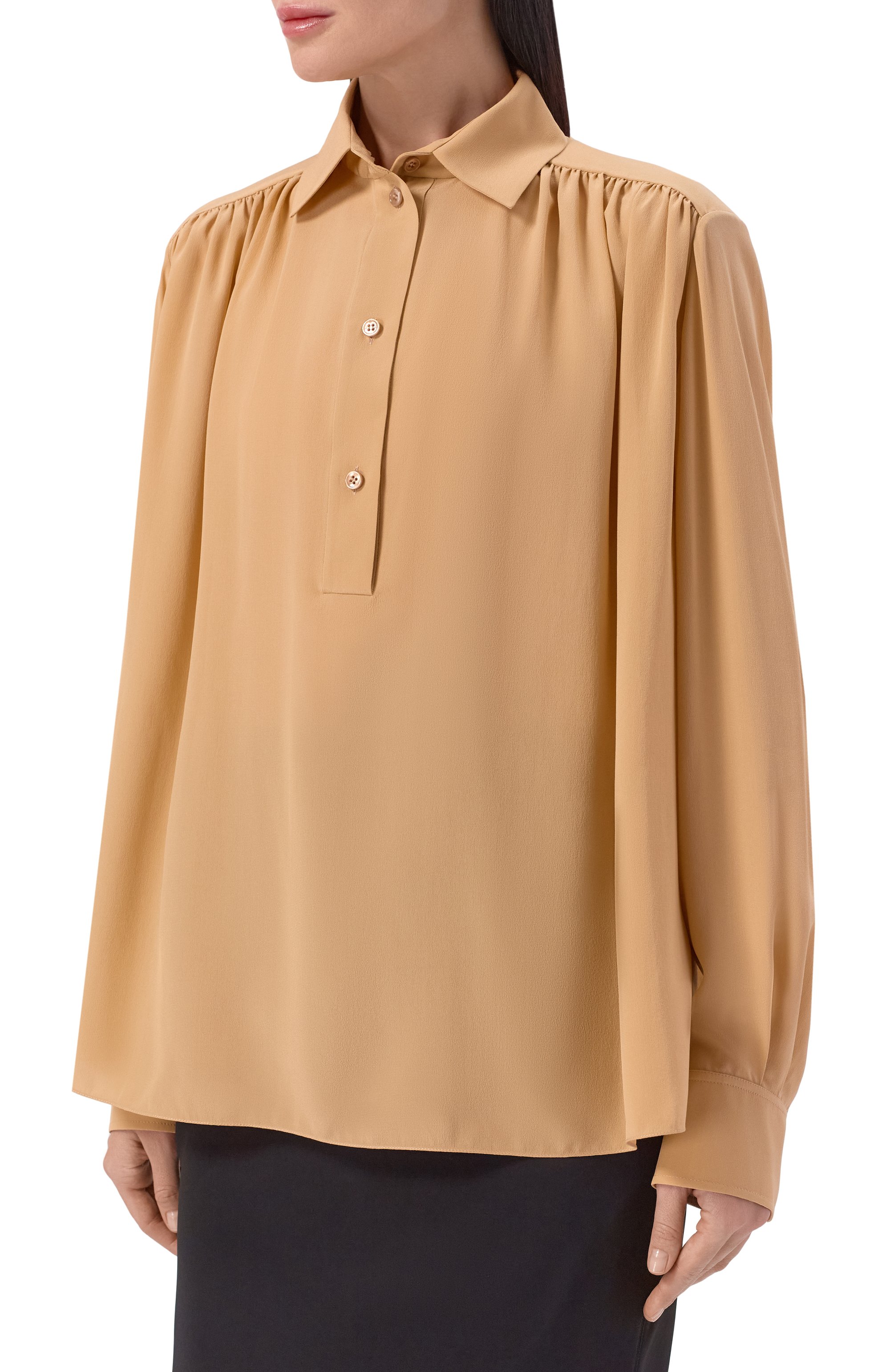 Шелковая блузка SAINT LAURENT, арт. 860987/Y100W, фото 3