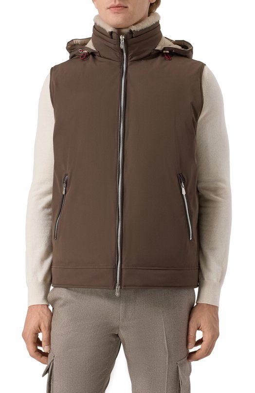 Утепленный жилет Brunello Cucinelli MV4061656 Коричневый  MV4061656 Фото 3
