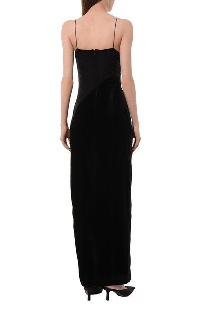 Бархатное платье с отделкой стразами ALINE черного цвета по цене 55000 руб., арт. AL152503, фото 4 Бархатное платье с отделкой стразами ALINE, арт. AL152503, фото 4