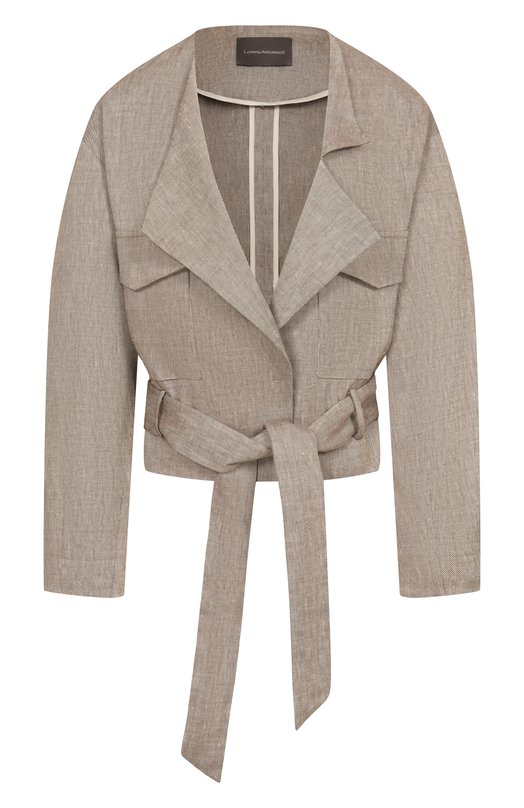 Жакет изо льна и вискозы Lorena Antoniazzi E2624GA47A/5154 Коричневый E2624GA47A/5154