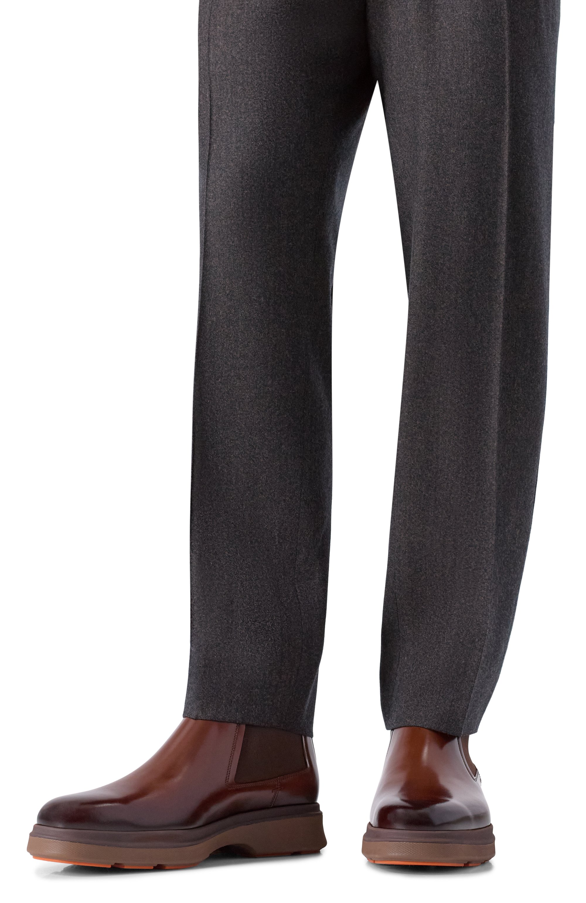 Кожаные челси easy nova SANTONI коричневого цвета по цене 106000 руб., арт. MGEG19169TTAXNTG, фото 3 Кожаные челси easy nova SANTONI, арт. MGEG19169TTAXNTG, фото 3