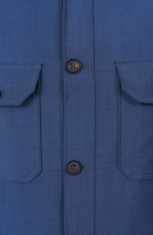 Шерстяная куртка-рубашка Corneliani 25LI22-2518187 Синий  25LI22-2518187 Фото 6