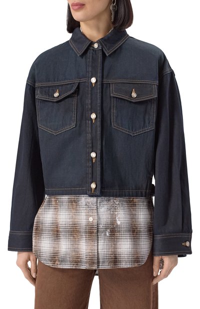 Джинсовая куртка JUUN.J темно-синего цвета по цене 65200 руб., арт. JW5311W05P, фото 3 Джинсовая куртка JUUN.J, арт. JW5311W05P, фото 3