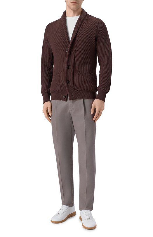 Хлопковые брюки Brunello Cucinelli M252DE1450 Серый  M252DE1450 Фото 2