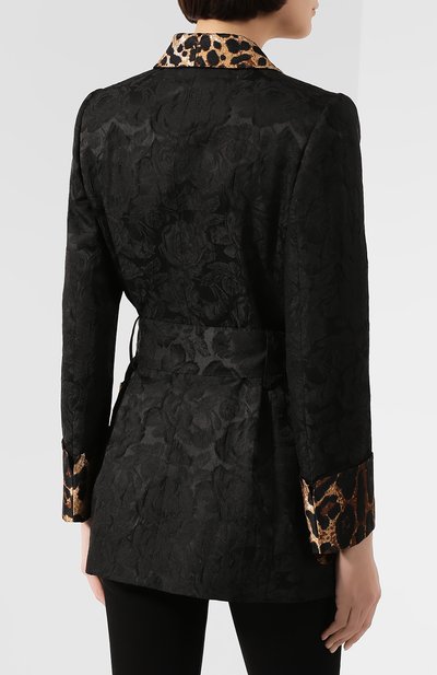 Жакет с поясом DOLCE & GABBANA черного цвета по цене 385500 руб., арт. F29DHT/FJRDJ, фото 4 Жакет с поясом DOLCE & GABBANA, арт. F29DHT/FJRDJ, фото 4