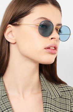 Женские солнцезащитные очки RAY-BAN синего цвета, арт. 3594-9113F7 | Фото 2 (Кросс-КТ: С/з-унисекс; Очки форма: Круглые, Овальные; Региональные ограничения белый список (Axapta Mercury): Не проставлено, RU; Нос: Не проставлено; Тип очков: С/з; Материал: Металл; Статус проверки: Проверена категория; Оптика Гендер: оптика-унисекс)