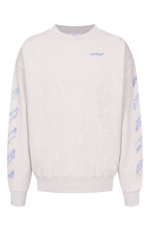 Хлопковый свитшот Off-White 0MBA054F25FLE006 Серый 0MBA054F25FLE006