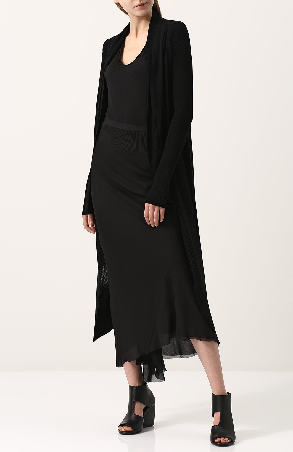 Шелковая юбка-миди асимметричного кроя RICK OWENS, арт. RP18S8334/SCH, фото 2