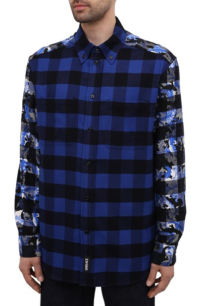 Хлопковая рубашка VERSACE, арт. 1000532/1A00450, фото 3