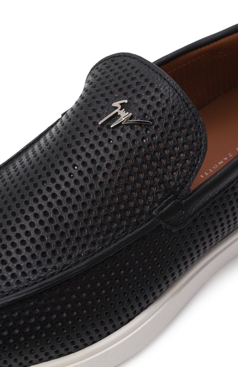 Мужские кожаные лоферы GIUSEPPE ZANOTTI DESIGN черного цвета, арт. EU50022 | Фото 7 (Материал внешний: Натуральная кожа; Материал внутренний: Натуральная кожа; Нос: Не проставлено; Материал сплава: Проставлено; Стили: Кэжуэл)
