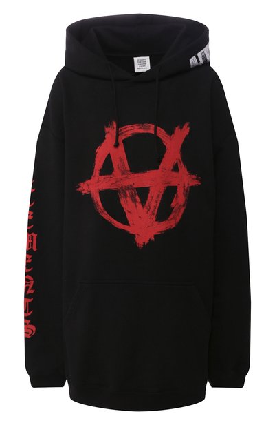 Женский хлопковое худи VETEMENTS, арт. SS20TR312 1620/W/BLACK/RED