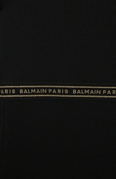 Детское шерстяное платье BALMAIN черного цвета, арт. BT1C00 | Фото 3 (Материал внешний: Шерсть; Рукава: Длинные; Случай: Повседневный; Материал сплава: Проставлено; Драгоценные камни: Проставлено; Ростовка одежда: 13 - 15 лет | 158 см, 10 - 11 лет | 140 - 146см, 12 лет | 152 см, 8 лет | 128 см)