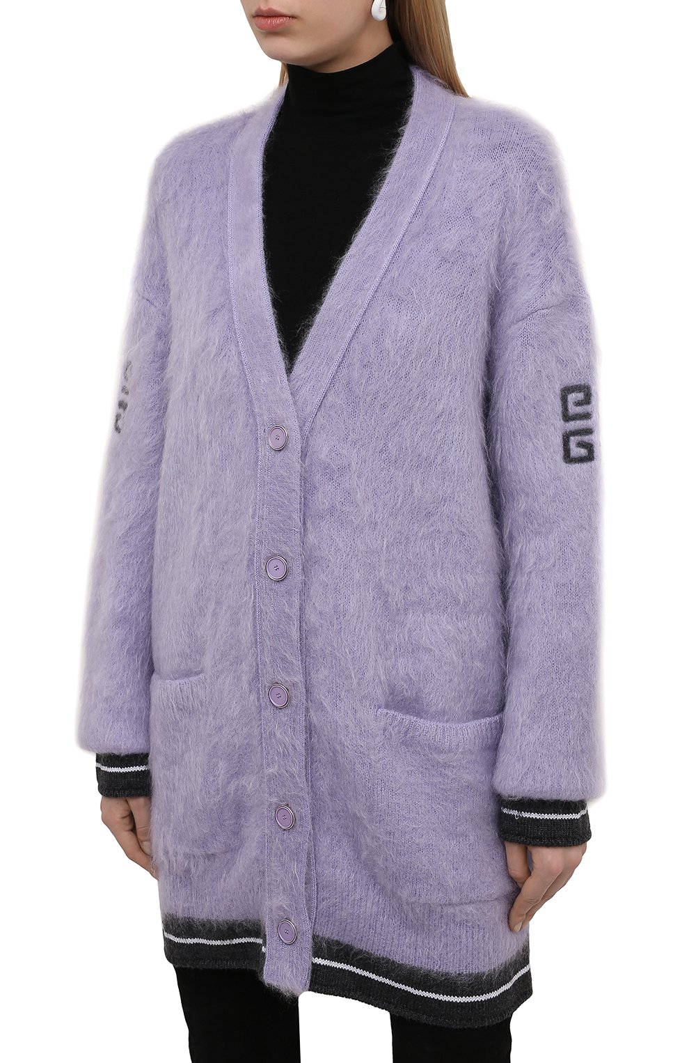 Кардиган GIVENCHY сиреневого цвета по цене 123500 руб., арт. BW90DW4ZAV, фото 3 Кардиган GIVENCHY, арт. BW90DW4ZAV, фото 3