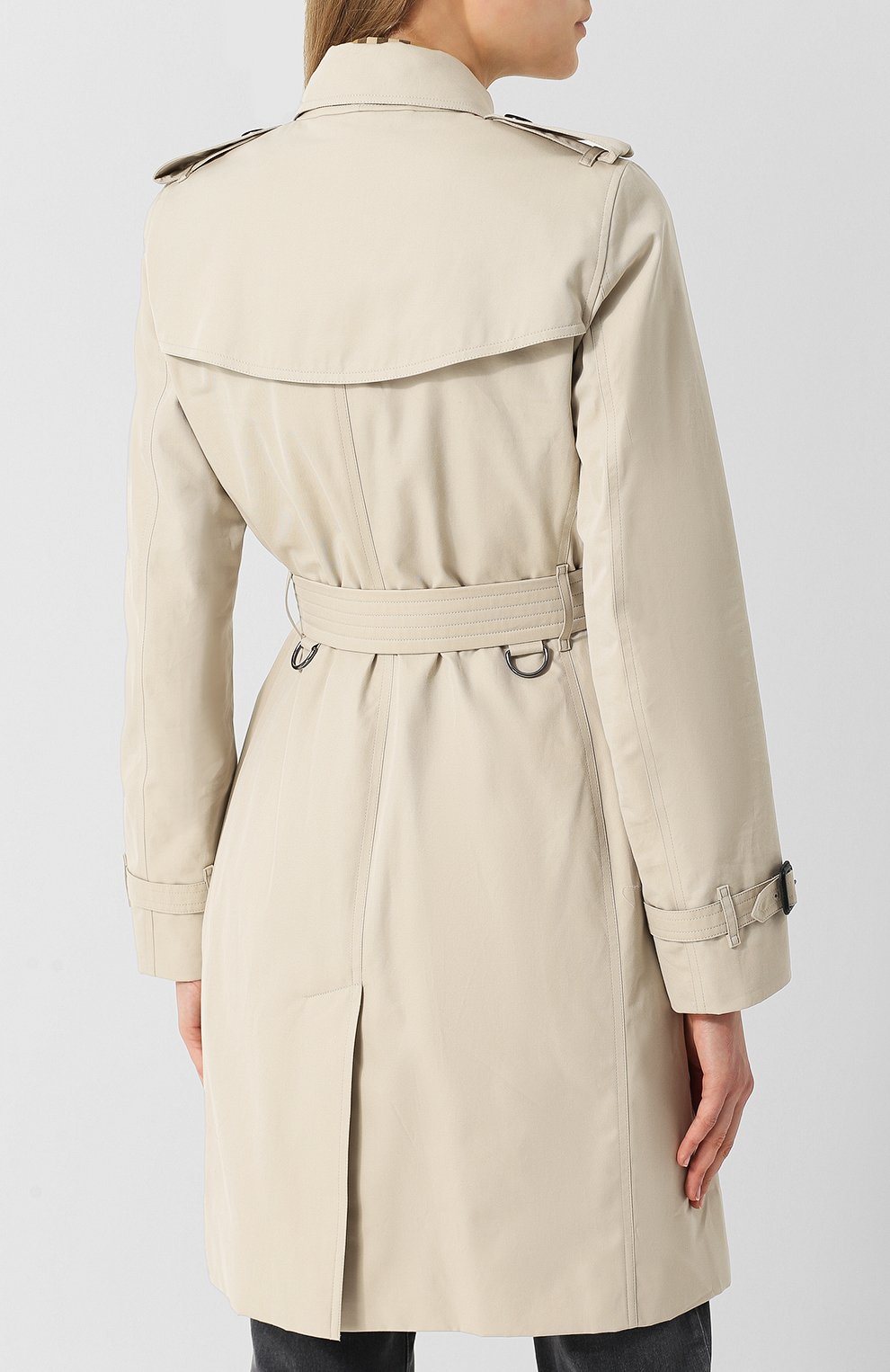 Хлопковый тренч kensington BURBERRY светло-серого цвета по цене 232500 руб., арт. 3913362, фото 4 Хлопковый тренч kensington BURBERRY, арт. 3913362, фото 4