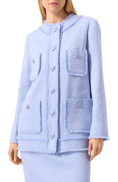 Твидовый жакет DOLCE & GABBANA голубого цвета по цене 332000 руб., арт. F29YCT/HUMUA, фото 3 Твидовый жакет DOLCE & GABBANA, арт. F29YCT/HUMUA, фото 3