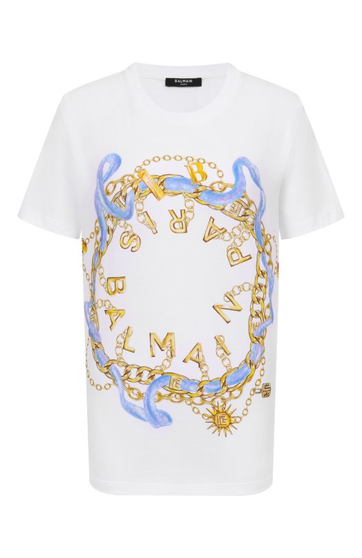 Хлопковая футболка Balmain FF1EF000/GF09 Белый FF1EF000/GF09