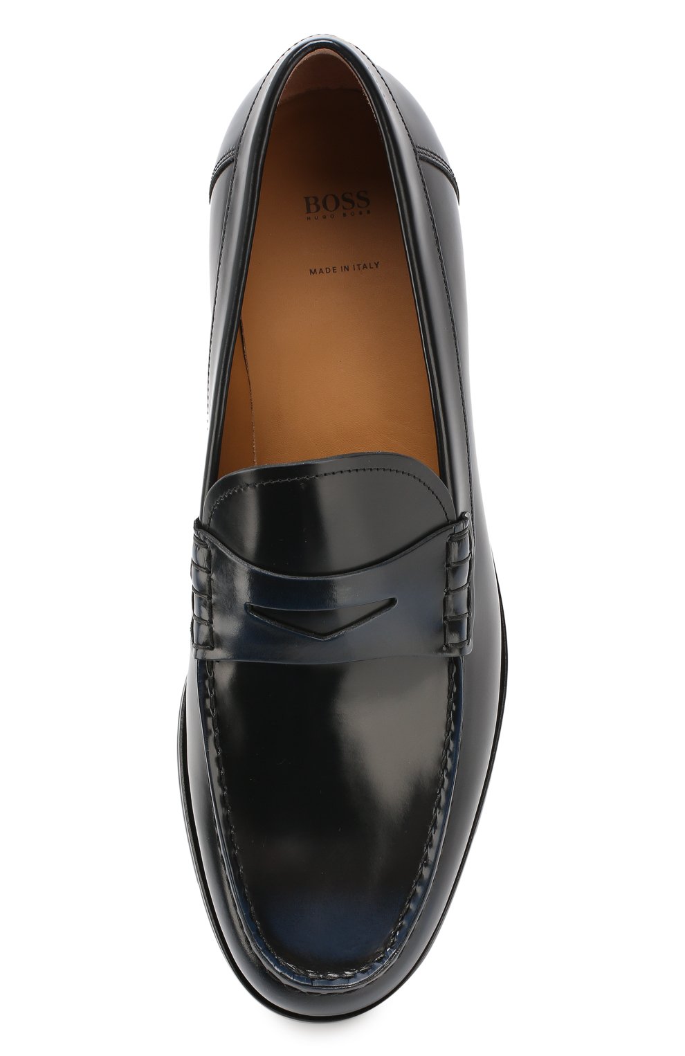 Кожаные пенни-лоферы BOSS темно-синего цвета по цене 30500 руб., арт. 50411319, фото 5 Кожаные пенни-лоферы BOSS, арт. 50411319, фото 5