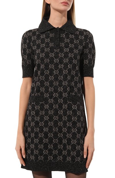 Хлопковое платье GUCCI черного цвета по цене 187200 руб., арт. 678437 XKB54, фото 3 Хлопковое платье GUCCI, арт. 678437 XKB54, фото 3