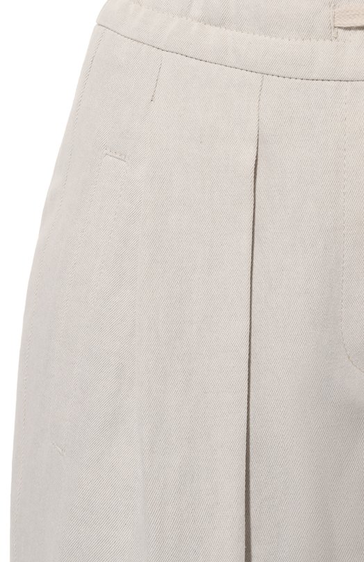 Брюки из хлопка и льна Brunello Cucinelli MH561B1311 Кремовый  MH561B1311 Фото 5