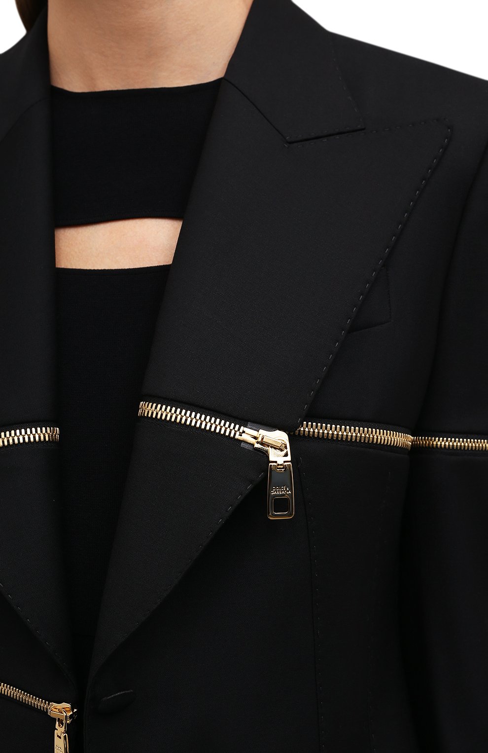 Шерстяной жакет DOLCE & GABBANA черного цвета по цене 370500 руб., арт. F29MAT/FUCEG, фото 5 Шерстяной жакет DOLCE & GABBANA, арт. F29MAT/FUCEG, фото 5