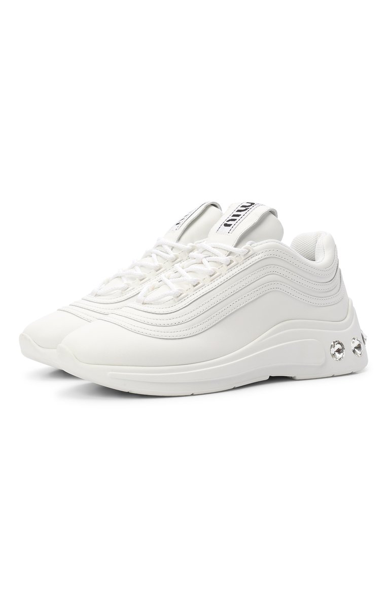 Кожаные кроссовки MIU MIU, арт. 5E841C-3L4A-F0009, фото 1