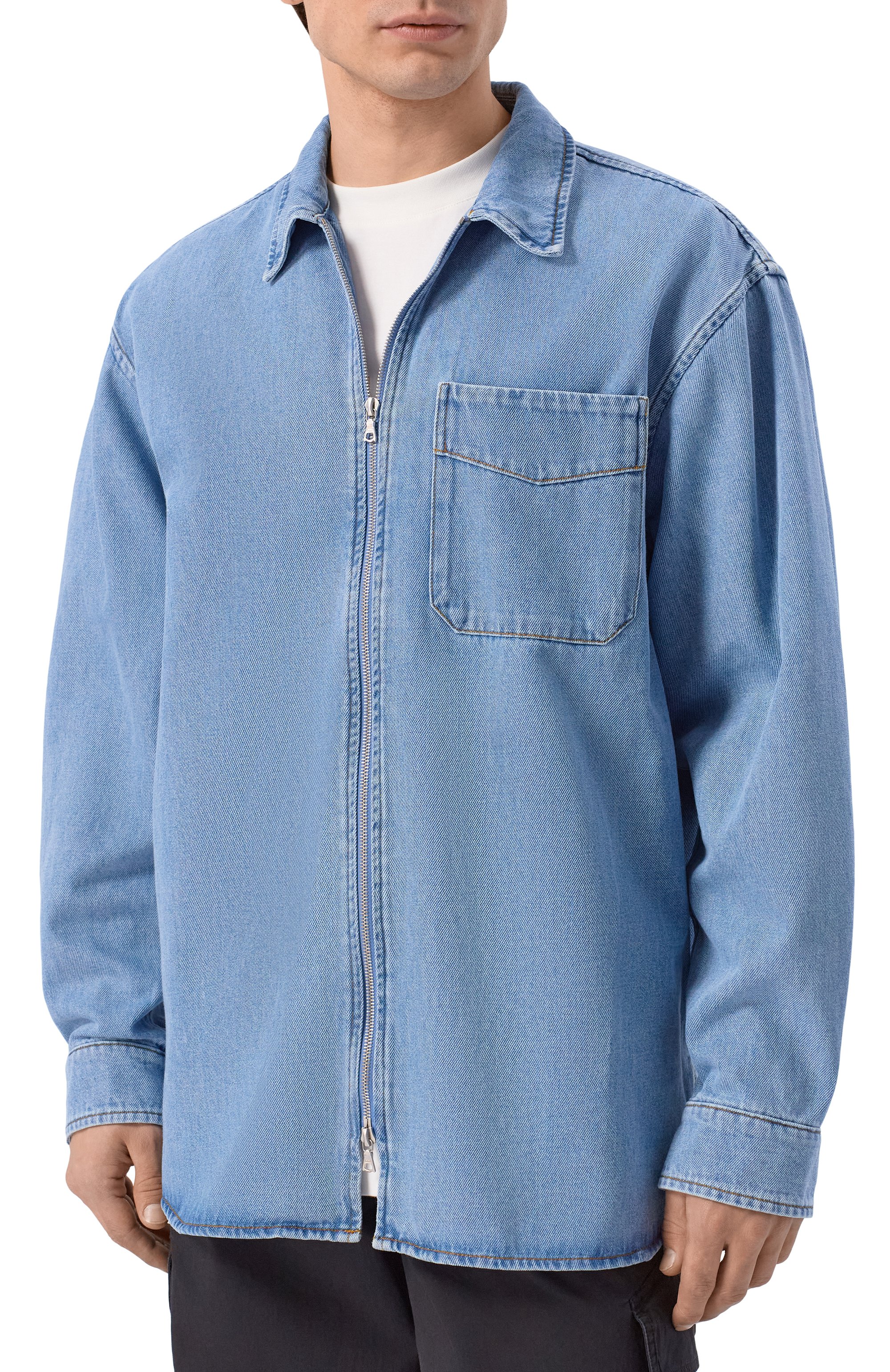 Джинсовая рубашка DRIES VAN NOTEN голубого цвета по цене 67550 руб., арт. 020775/3385, фото 3 Джинсовая рубашка DRIES VAN NOTEN, арт. 020775/3385, фото 3