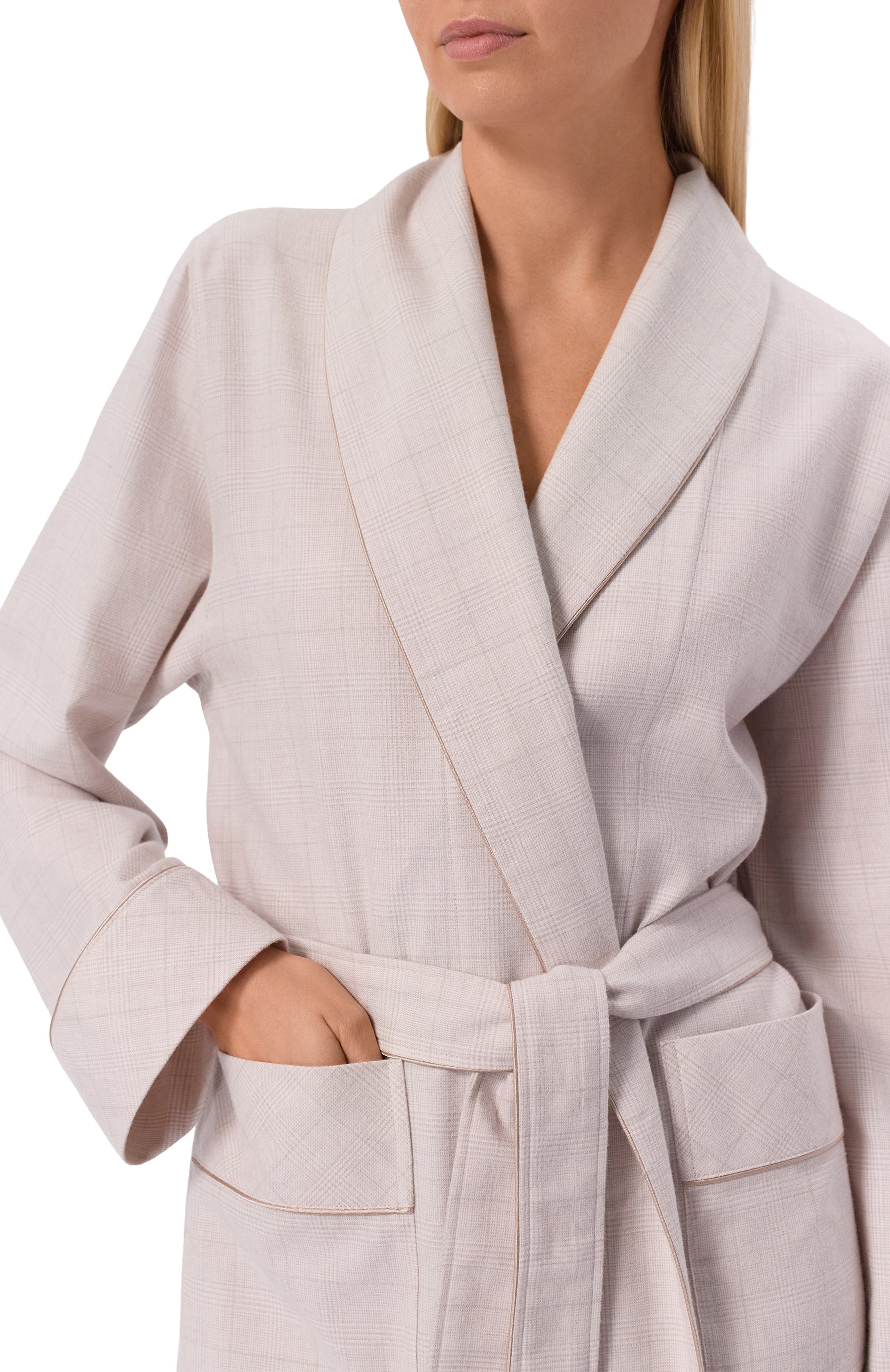 Халат из хлопка и шерсти ZIMMERLI, арт. 4600-13200, фото 4