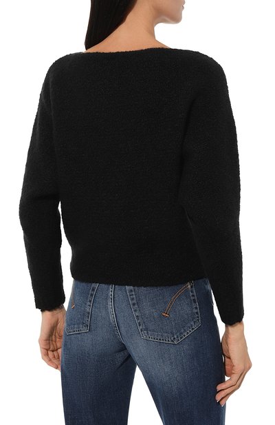 Свитер из кашемира и шелка SASHAVERSE черного цвета по цене 145000 руб., арт. KNTP012/Boucle/31949/W24, фото 4 Свитер из кашемира и шелка SASHAVERSE, арт. KNTP012/Boucle/31949/W24, фото 4