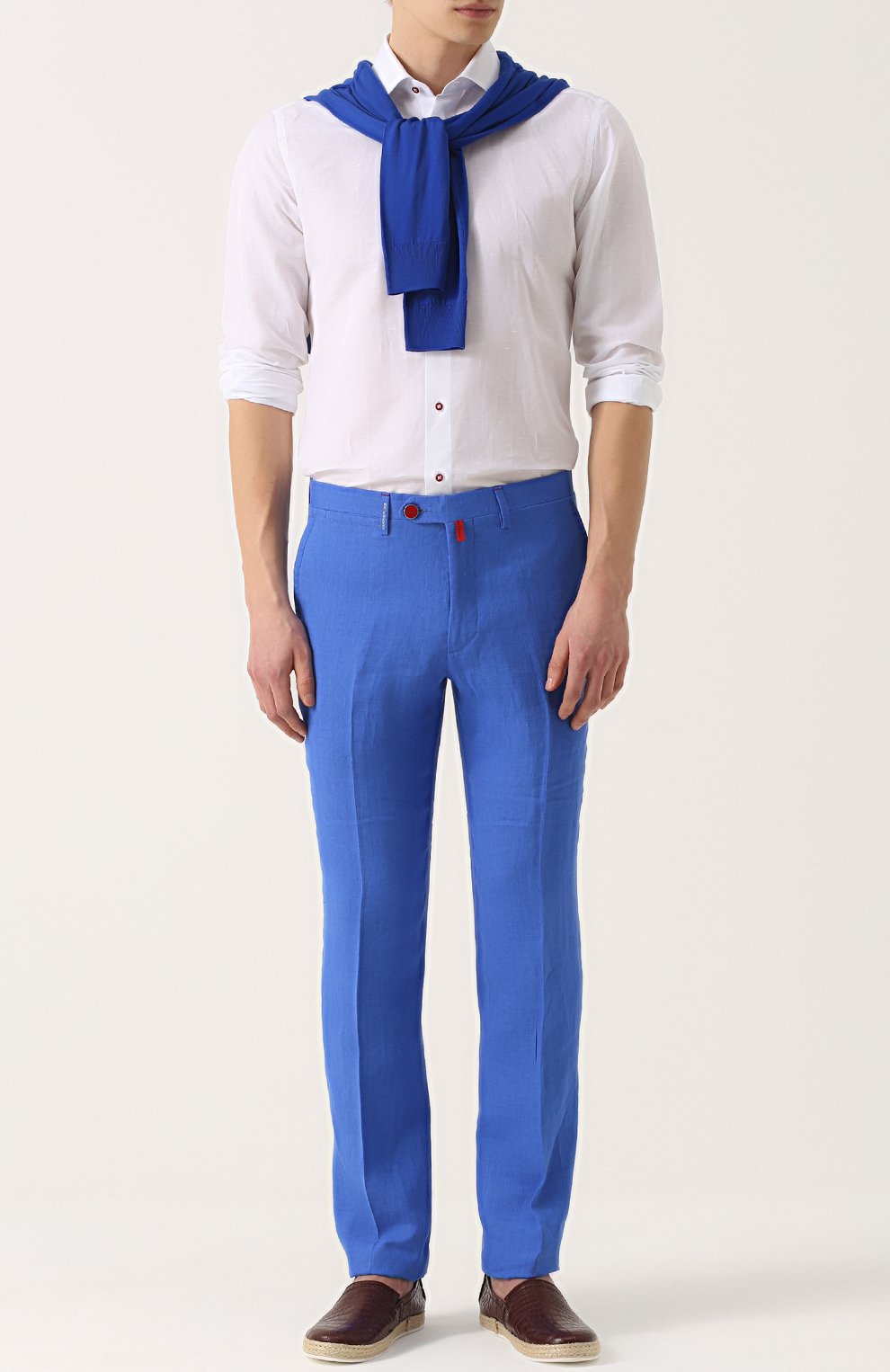 Льняные брюки прямого кроя KITON, арт. UFPP791/H05951, фото 2