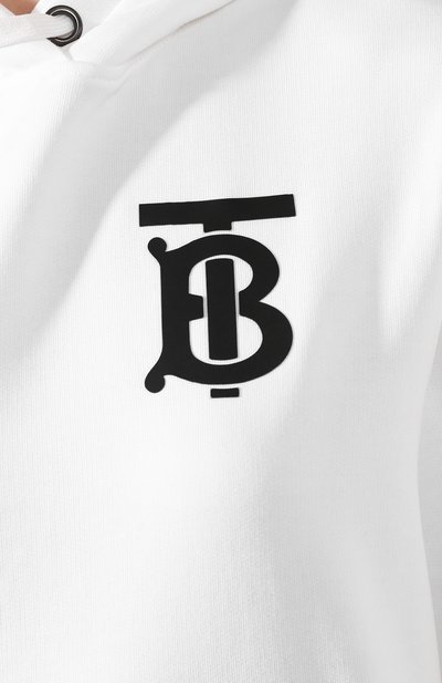 Хлопковое худи BURBERRY белого цвета по цене 86150 руб., арт. 8024351, фото 5 Хлопковое худи BURBERRY, арт. 8024351, фото 5