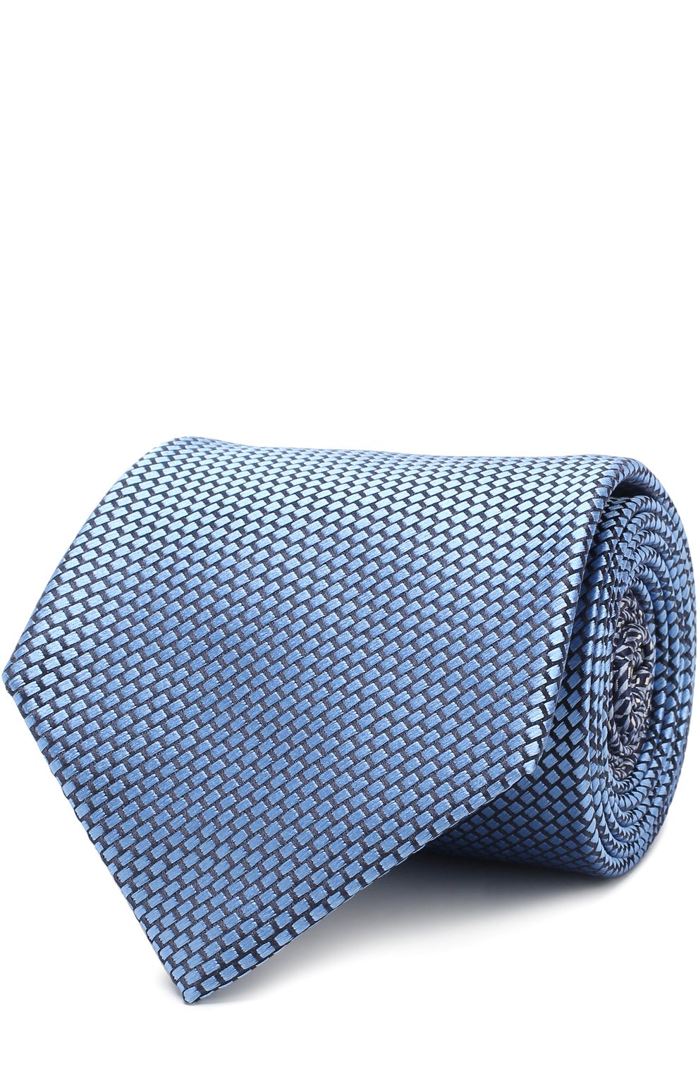 Шелковый галстук с узором ZEGNA голубого цвета по цене 24650 руб., арт. Z4F04/1US, фото 1 Шелковый галстук с узором ZEGNA, арт. Z4F04/1US, фото 1