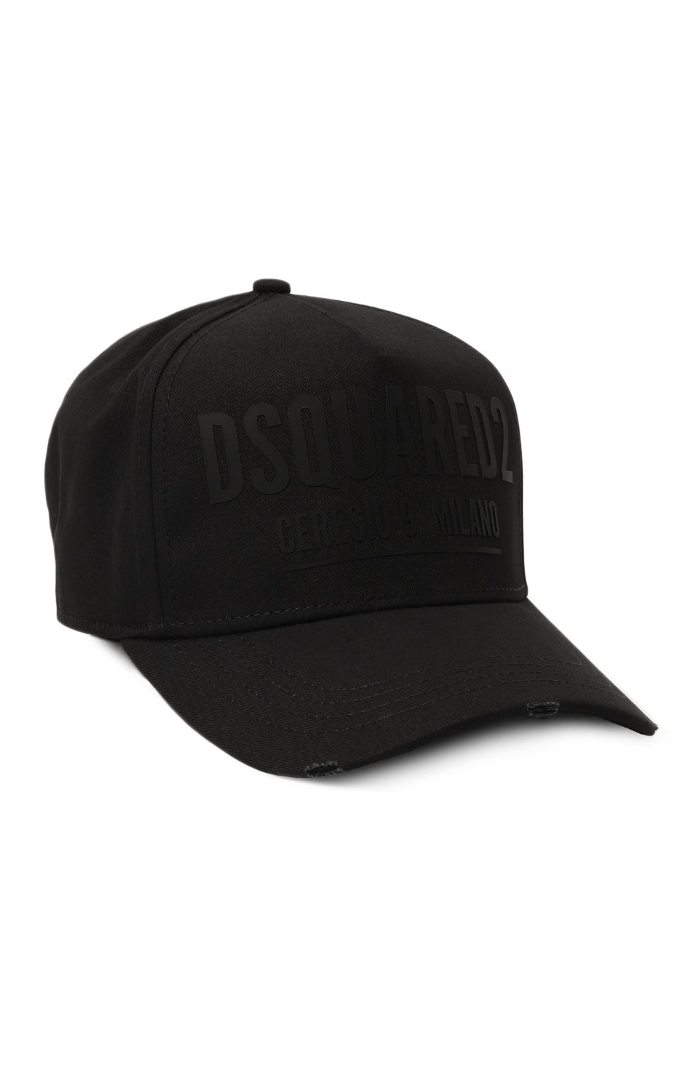 Хлопковая бейсболка DSQUARED2 черного цвета по цене 23650 руб., арт. BCM0531 05C00001, фото 1 Хлопковая бейсболка DSQUARED2, арт. BCM0531 05C00001, фото 1