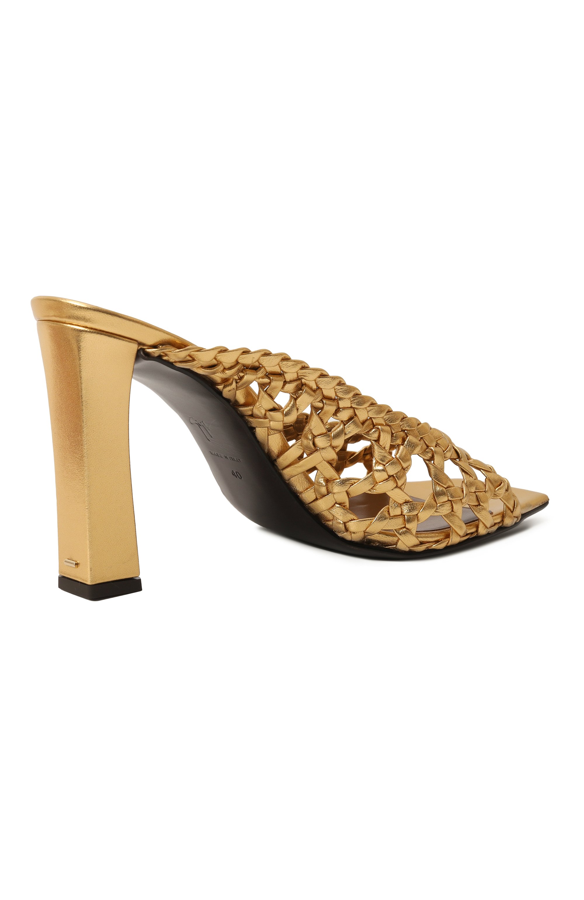 Кожаные мюли gz mya cage 90 GIUSEPPE ZANOTTI DESIGN золотого цвета по цене 93700 руб., арт. E500009, фото 5 Кожаные мюли gz mya cage 90 GIUSEPPE ZANOTTI DESIGN, арт. E500009, фото 5