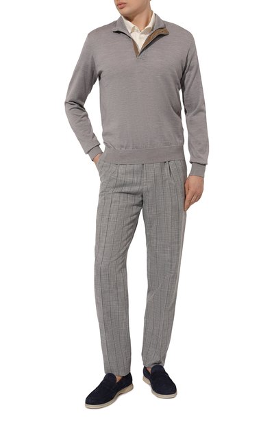 Брюки из хлопка и  шерсти BRUNELLO CUCINELLI, арт. MS484B2299, фото 2