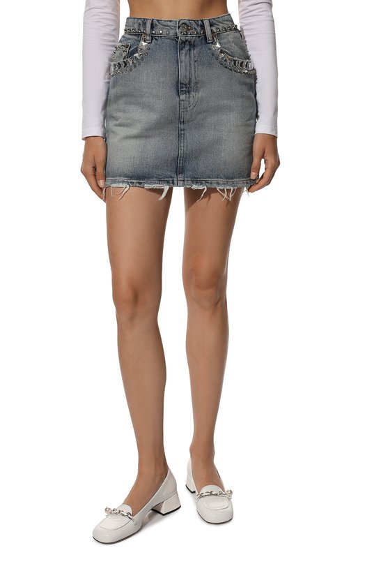 Джинсовая юбка Miu Miu GWD266-1ZV6-F0013 Голубой  GWD266-1ZV6-F0013 Фото 3