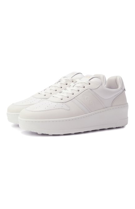 Женские кожаные кеды TOD’S белого цвета, арт. XXW88K0HP30/0V7 | Фото 1 (Материал внешний: Натуральная кожа; Материал внутренний: Натуральная кожа; Материал сплава: Проставлено; Драгоценные камни: Проставлено; Подошва: Платформа)