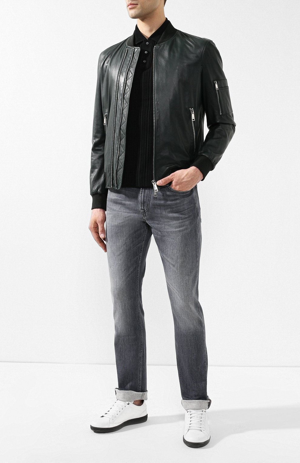 Кожаный бомбер EMPORIO ARMANI, арт. 21B50P/21P5D, фото 2