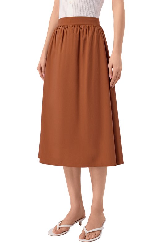 Хлопковая юбка Gran Sasso 74278/54300 Коричневый  74278/54300 Фото 3