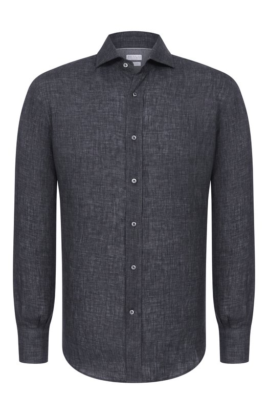 Льняная рубашка Brunello Cucinelli MF6300028 Серый MF6300028