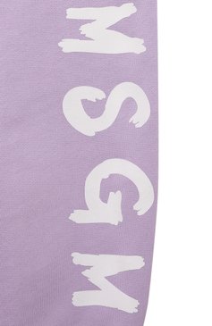 Детские хлопковые джоггеры MSGM KIDS сиреневого цвета, арт. MS029342 | Фото 3 (Материал сплава: Проставлено; Нос: Не проставлено; Материал внешний: Хлопок; Девочки Кросс-КТ: Джоггеры-одежда)