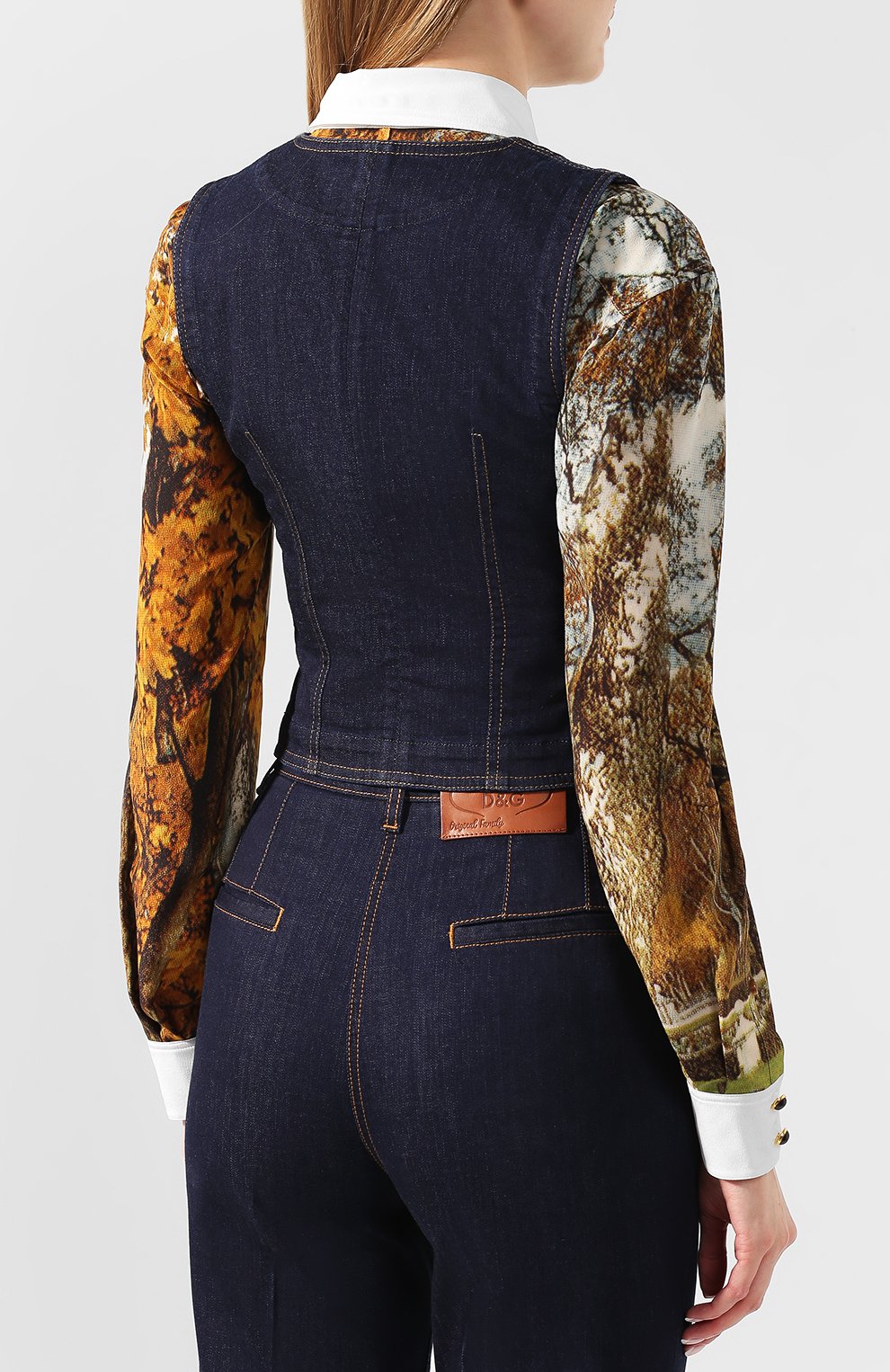 Джинсовый жилет DOLCE & GABBANA темно-синего цвета по цене 99500 руб., арт. F79U5D/G899X, фото 4 Джинсовый жилет DOLCE & GABBANA, арт. F79U5D/G899X, фото 4