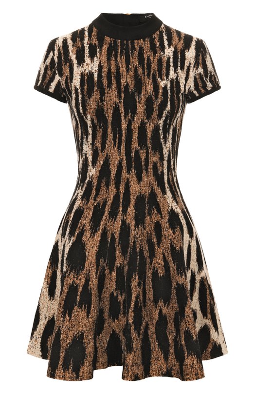 Платье из вискозы Balmain FF1R7410/KI78 Леопардовый FF1R7410/KI78