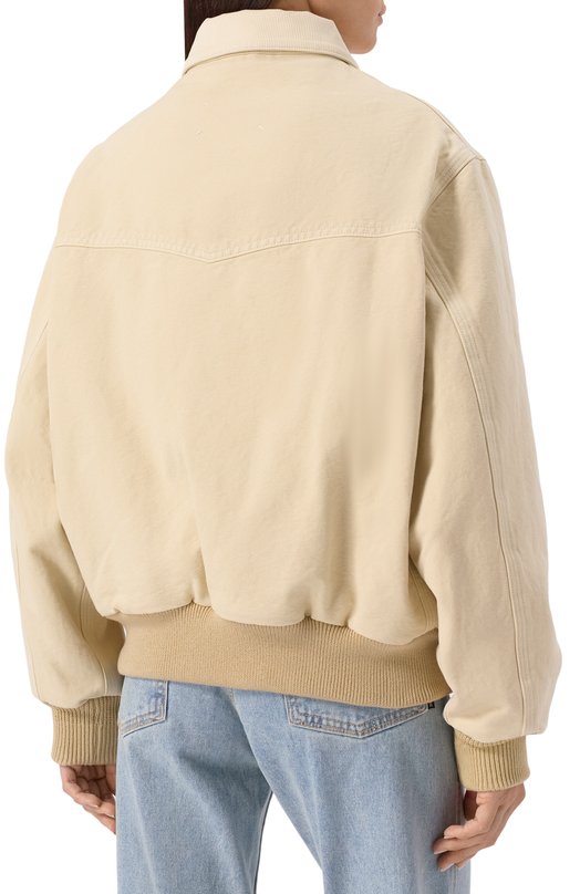 Хлопковый бомбер Maison Margiela S50AM0640/M35255 Бежевый  S50AM0640/M35255 Фото 4