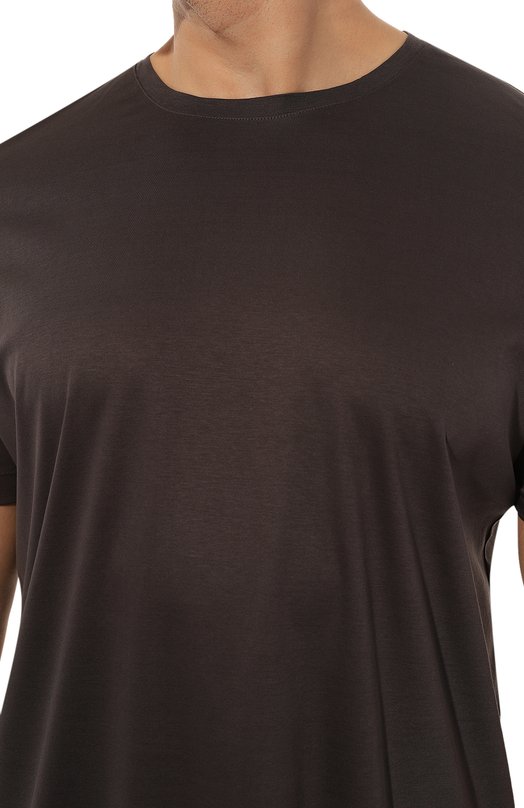 Хлопковая футболка Van Laack PAR0/180031/3XL Коричневый  PAR0/180031/3XL Фото 5